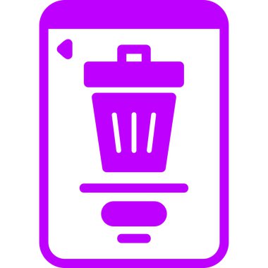 Çöp kutusu simgesi, vektör illüstrasyonu