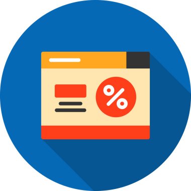 indirimli düz vektör simgesi