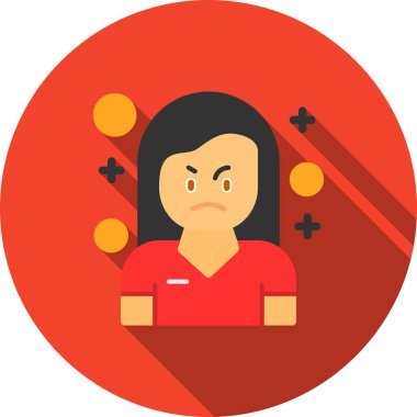 Kızgın kadın. vektör düz illüstrasyon