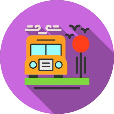 tren. Web simgesi basit illüstrasyon