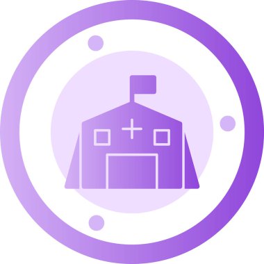 Bir bina simgesinin vektör illüstrasyonu