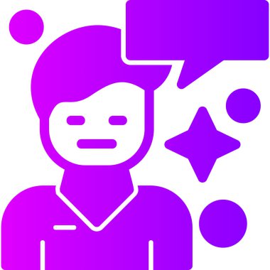 konuşma balonu vektör illüstrasyonlu avatar adam