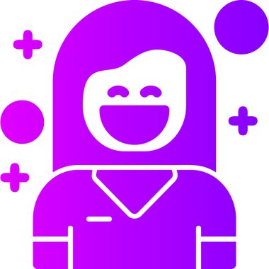 Kadın. Web simgesi basit illüstrasyon