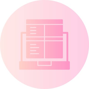 Web simgesi, bilgisayar monitörünün vektör illüstrasyonu