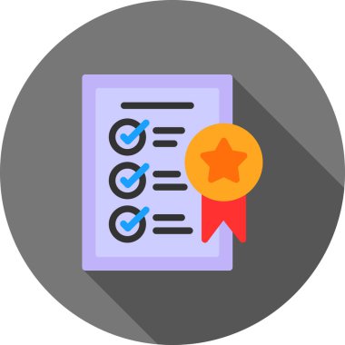 Sertifika düz vektör simgesi