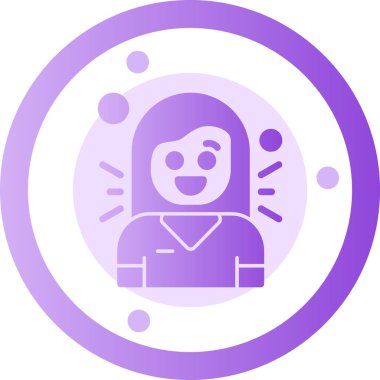 Bir kız simgesinin vektör illüstrasyonu