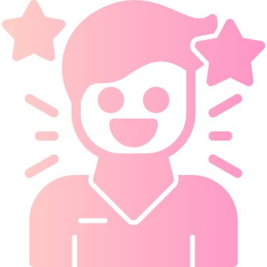 Mutlu adam simgesi, vektör illüstrasyonu