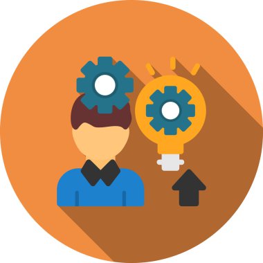 ampul fikir simgesi, vektör illüstrasyon