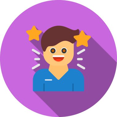 Mutlu çocuk avatar vektör simgesi