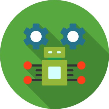 yapay zeka düz vektör simgesi