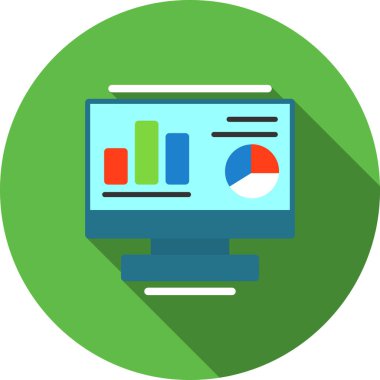 veri analizi düz vektör simgesi