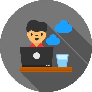 Bulut simgesi. Web için bulut vektör simgelerinin düz çizimi