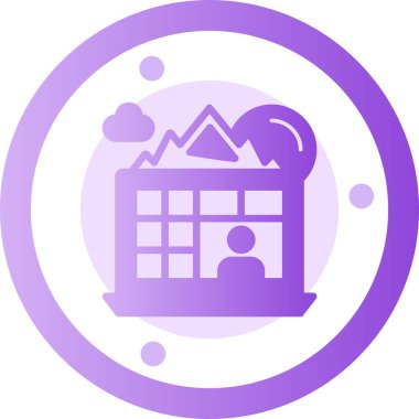 Bir bina simgesinin vektör illüstrasyonu