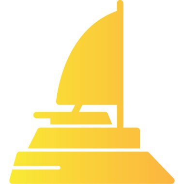 Yat simgesi beyaz üzerine