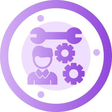 Vites simgesi olan bir adamın vektör çizimi