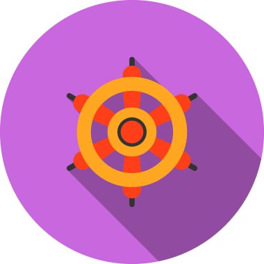 Bir dairenin kırmızı ve turuncu ikonunun vektör çizimi