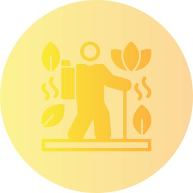 Çiçekli bir adamın vektör çizimi.