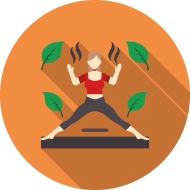 Yoga pozu ve arka planda ağaç.