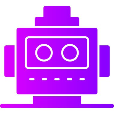 robot. Web simgesi basit illüstrasyon