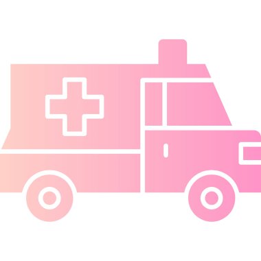 Ambulans. Web simgesi basit illüstrasyon