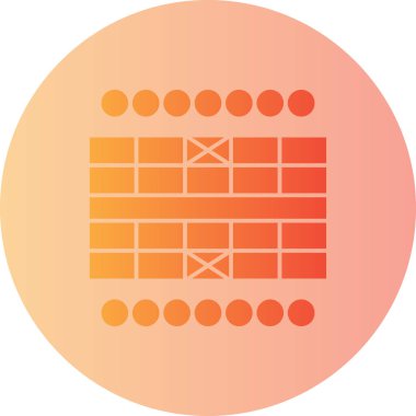 futbol alanı simgesi, vektör illüstrasyonu