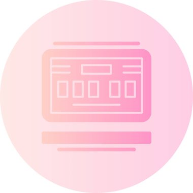 Bir dizüstü bilgisayar simgesinin vektör illüstrasyonu