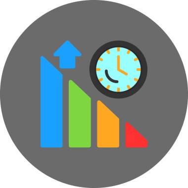 iş ve ofis renklendirilmiş vektör simgeleri.