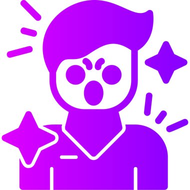 Mor tişörtlü bir adamın vektör çizimi