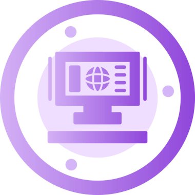 bilgisayar monitörü web simgesi, basit vektör illüstrasyonu