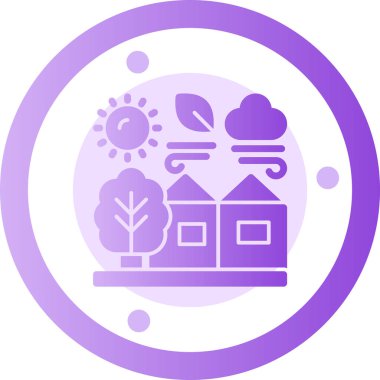 Güneş ve ay vektör simgesi olan güzel bir ev