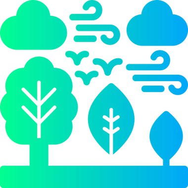 bulut ve ağaç simgesi vektör çizimi