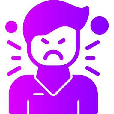 Kızgın adam. Basit illüstrasyon