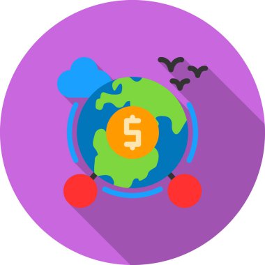 Küresel ekonomi simgesi, vektör illüstrasyonu