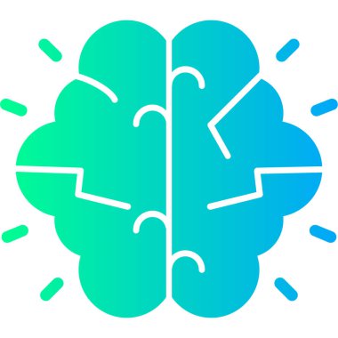 Beyin simgesi, vektör illüstrasyonu