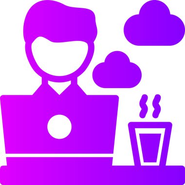 bilgisayar bulut simgesi, vektör illüstrasyonu