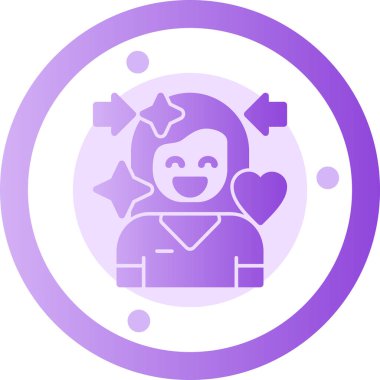 Kalbi olan bir adam. Web simgesi basit tasarım