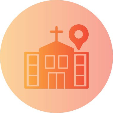 Kiliseye. Web simgesi basit illüstrasyon