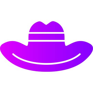 Kovboy ikonu. vektör illüstrasyonu