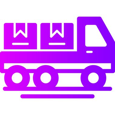 kargo kamyonu. Web simgesi basit illüstrasyon