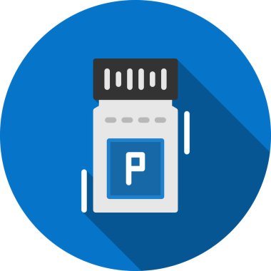 İzole edilmiş tek bir hapın vektör illüstrasyonu