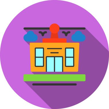 Bina düz simge vektör çizim