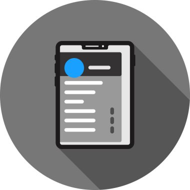 Metin simgesi olan akıllı telefon, basit vektör illüstrasyonu