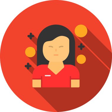 kız düz renkli simge