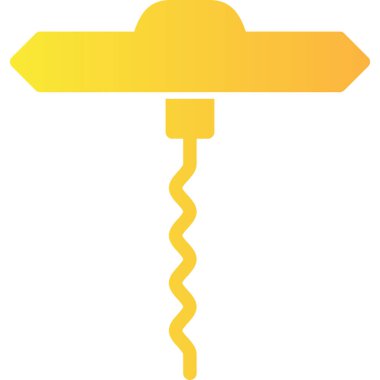 İzole edilmiş tek bir sarı ve beyaz ikonun vektör çizimi.