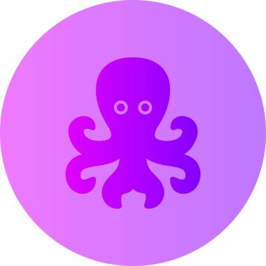 Ahtapot. Web simgesi basit illüstrasyon