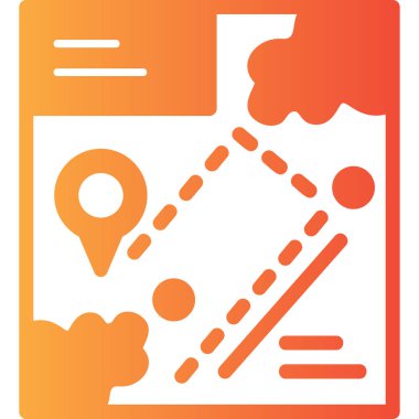 konum haritası pin simgesi ana hat biçiminde