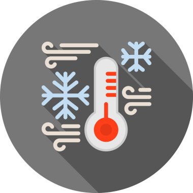 termometre ile uzun gölge düz simgesi