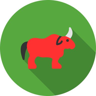 Düz dizaynlı boğa simgesi beyaz arkaplanda izole