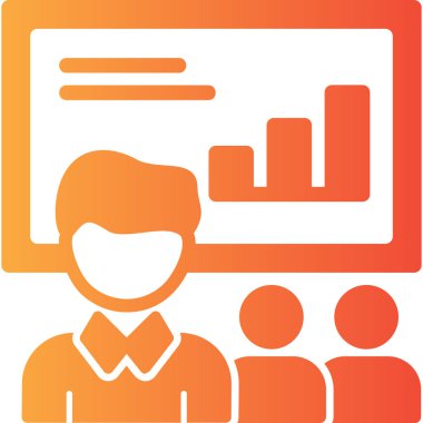 Sunum. Web simgesi basit illüstrasyon