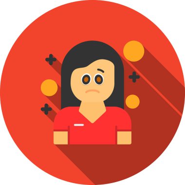 Kadın avatar simgesi, vektör illüstrasyonu